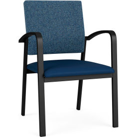 Newport Guest Chair, Black Frame, Blue Jay Back, Imperial Blue Seat