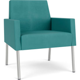 Mystic Lounge Guest Chair, Silver Frame, Patriot Plus Sea Vinyl