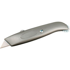 Retractable Utility Knife with Scoring Wheel, Silver
