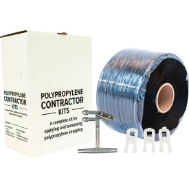 Polypropylene Strapping Kit For 1/2"W, Plastic Buckles, White