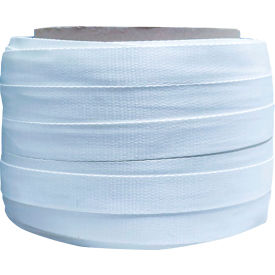 Heavy Duty Woven Poly Cord, 1-1/4"W x 984'L x 0.05" Thick, 8" Core, White