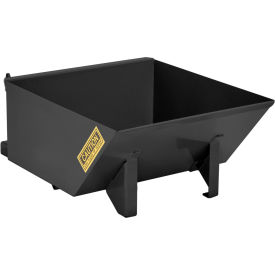 Low-Profile Steel Self Dumping Forklift Hopper, 1/4 Cu. Yd., 4000 lb. Capacity, Black
