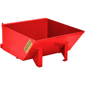 Low-Profile Steel Self Dumping Forklift Hopper, 1/4 Cu. Yd., 4000 lb. Capacity, Red
