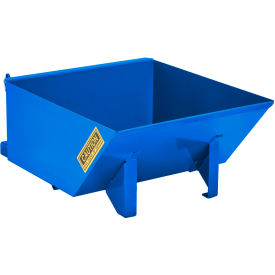 Low-Profile Steel Self Dumping Forklift Hopper, 1/4 Cu. Yd., 4000 lb. Capacity, Blue