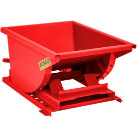 Heavy Duty Steel Self Dumping Forklift Hopper, 1/4 Cu. Yd., 6000 lb. Capacity, Red