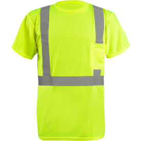 Recycled Birdseye Short Sleeve ANSI T-Shirt, XL, Yellow