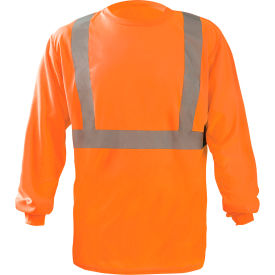 Long Sleeve Wicking Birdseye X-Back T-Shirt, 3XL, Orange
