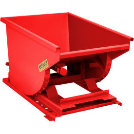 Heavy Duty Steel Self Dumping Forklift Hopper, 1/3 Cu. Yd., 6000 lb. Capacity, Red