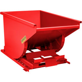 Steel Self Dumping Forklift Hopper w/ Bump Release, 1-1/2 Cu. Yd., 6000 lb. Cap., Red