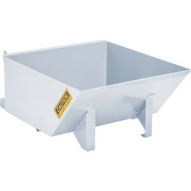 Low-Profile Steel Self Dumping Forklift Hopper, 1/2 Cu. Yd., 4000 lb. Capacity, White