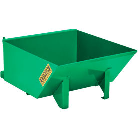Low-Profile Steel Self Dumping Forklift Hopper, 1/2 Cu. Yd., 4000 lb. Capacity, Green