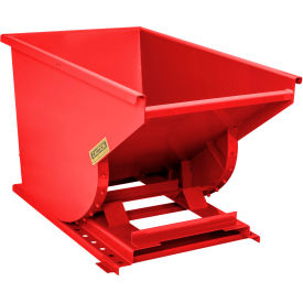 Heavy Duty Steel Self Dumping Forklift Hopper, 3/4 Cu. Yd., 7000 lb. Capacity, Red