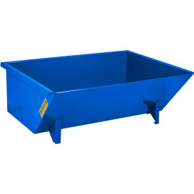 Low-Profile Steel Self Dumping Forklift Hopper, 1 Cu. Yd., 5000 lb. Capacity, Blue