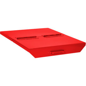 Hinged Lid For 5 Cu. Yd. Capacity Self Dumping Hopper, Red