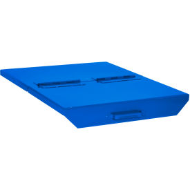 Hinged Lid For 5 Cu. Yd. Capacity Self Dumping Hopper, Blue