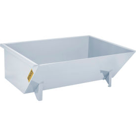 Low-Profile Steel Self Dumping Forklift Hopper, 1 Cu. Yd., 5000 lb. Capacity, White
