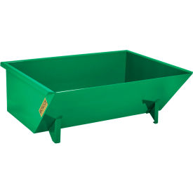 Low-Profile Steel Self Dumping Forklift Hopper, 1 Cu. Yd., 5000 lb. Capacity, Green