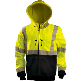 Recycled X-Back Sweatshirt, Snap Hood with Full Zipper, 4XL, Yellow