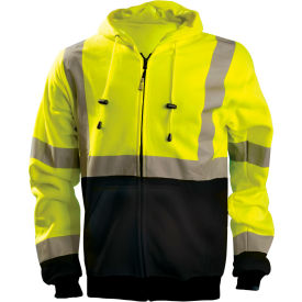 Black Bottom X-Back Hoodie Sweatshirt with Zipper, Size Small, Color Yellow