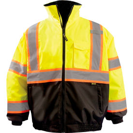 2-in-1 X Back Hi-Visibility Bomber Jacket with Black Bottom, Class 3, 3XL, Yellow