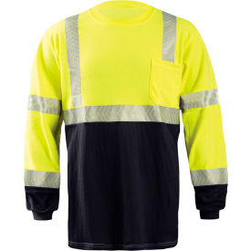 Flame Resistant Long Sleeve Segmented Black Bottom T-Shirt, 4XL, Yellow