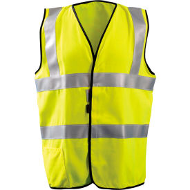 Class 2 Flame Resistant Dual Stripe Solid Vest, S, Yellow