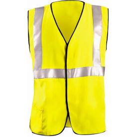 Class 2 Flame Resistant Single Stripe Solid Vest, 2XL, Yellow