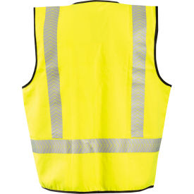 Class 2 Premium Flame Resistant Segmented Tape Mesh Vest w/Black Bottom, 4XL, Yellow