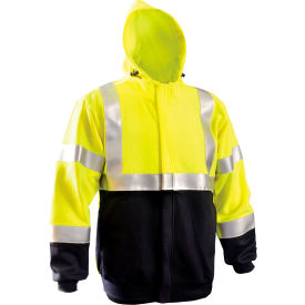 Flame Resistant Zip Front Hoodie, L, Yellow