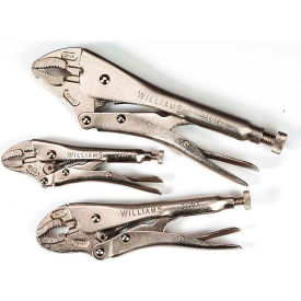 3 Piece Curved Jaw Locking Pliers with Cutter Set