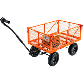 Electric-Assist Garden Cart, 12V 7Ah AGM Batteries, 440 lb. Load Capacity, Orange