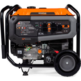 Generac GP8000E Portable Generator w/Electric Start, 8000 Rated Watts