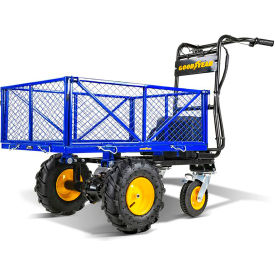 Electric Yard Cart, 48V Li-Ion Battery, 660 lb. Load Capacity, Blue