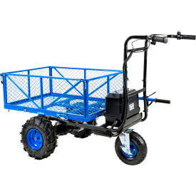 Electric Yard Cart, 48V Li-Ion Battery, 500 lb. Load Capacity, Blue
