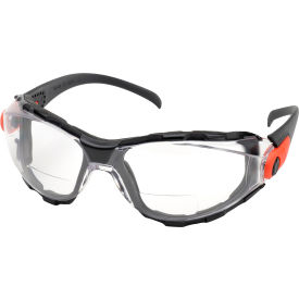 RX Go-Specs +2.0 Full Frame Safety Glasses, Clear AF/HC Lens, Black/Orange