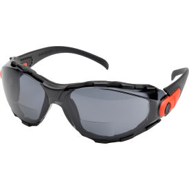 Full Frame Safety Glasses, Gray Anti-Fog/Hard Coat Lens, Black/Orange