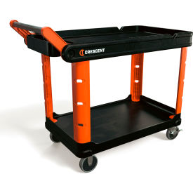 Industrial Utility Tool Cart, 500 lb. Cap., 47"W x 24-1/2"D x 34"H, Black/Silver