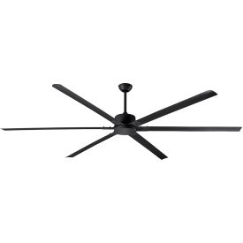Fanbos 96" Industrial Ceiling Fan, DC Motor, 5 Speed, 16729 CFM, Black