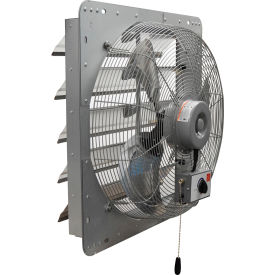 20" Galvanized Shutter Fan with Pull Chain, Cord & Plug, 3368 CFM, 3 Speed, 1 Phase