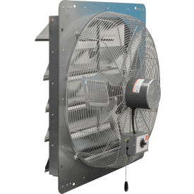 24" Galvanized Shutter Fan with Pull Chain, Cord & Plug, 4244 CFM, 3 Speed, 1 Phase
