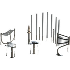 Sculptural Steel Surface Mount Ensemble Collection, Silver