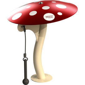 Medium Red Mushroom with Inground Mount Kit