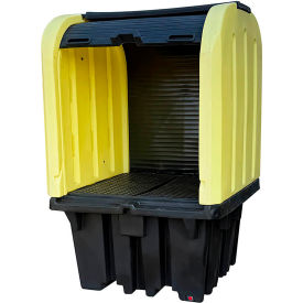 IBC Roll Top Hardcover Spill Pallet, Yellow/Black