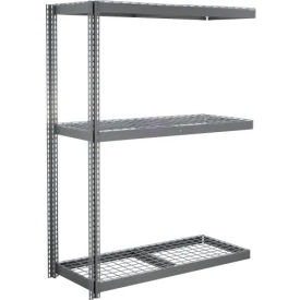 3 Shelf, Heavy Duty Boltless Shelving, Add On, 60"W x 18"D x 48"H, Wire Deck