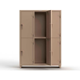 Strong Hold 2-Tier 6 Door Extra Heavy Duty Locker, 54"W x 18"D x 75"H, Beige, Assembled