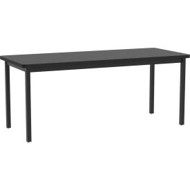 LOBO Multi-Purpose Table, HPL with 3mm Edge Top, 72"L x 30"W x 30"H, Black