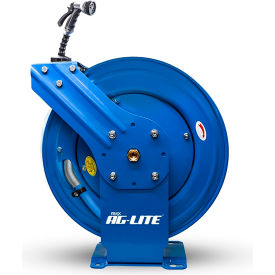 Heavy-Duty Retractable Water Hose Reel, 6' Lead-In Hose, Spray Nozzle, 5/8" ID x 100'