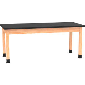 PerpetuLab Table with ChemGuard Top, 72"L x 30"W x 30"H, Red Oak