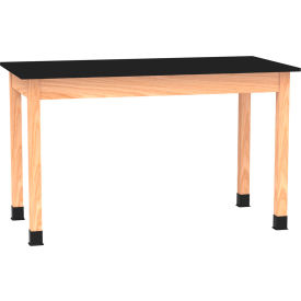 Science Lab Table with Phenolic Top, 60"L x 30"W x 36"H, Red Oak