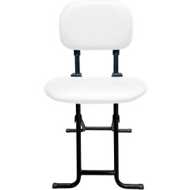 Folding Lab Stool, Antimicrobial Vinyl, White